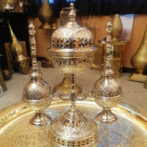 Moroccan brass incense burner,